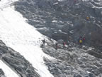Mont&eacute;e au refuge du Gouter : travers&eacute;e du couloir