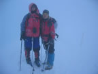 Sommet du Mont-Blanc dans le brouillard