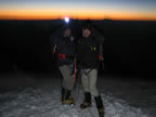 Travers&eacute;e du Mont-Blanc depuis le refuge des Cosmiques : lever du soleil.