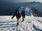 Travers&eacute;e du Mont-Blanc depuis le refuge des Cosmiques :   arriv&eacute;e au sommet